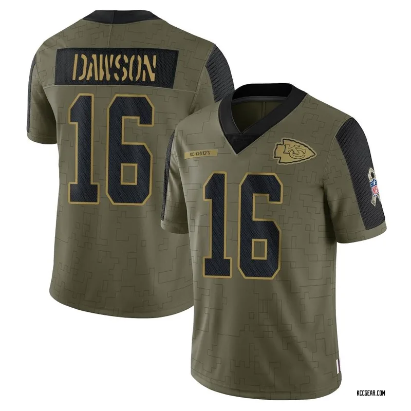 Men's Len Dawson Kansas City Chiefs 2021 Salute To Service Jersey - Limited Olive