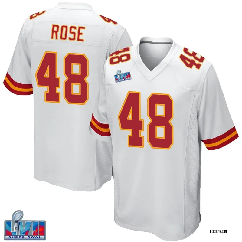Youth Mike Rose Kansas City Chiefs Super Bowl LVII Patch Jersey Game